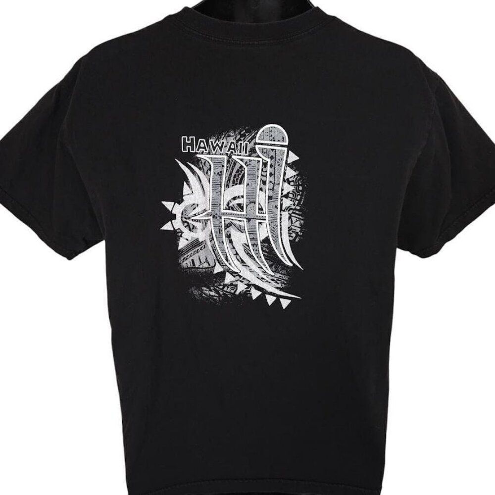 Vintage Hawaii T Shirt Mens Size Large Black Y2K Hawaiian Travel Destination